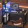 Johnothan Computer Desk with 4 Tiers Shelves, LED, 44" Office Desk with Storage Bag & Printer Shelf