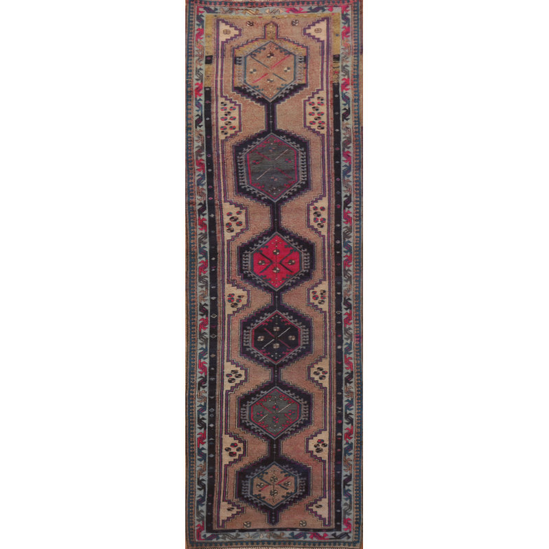 Tapis de couloir géométrique traditionnel 4 x 13