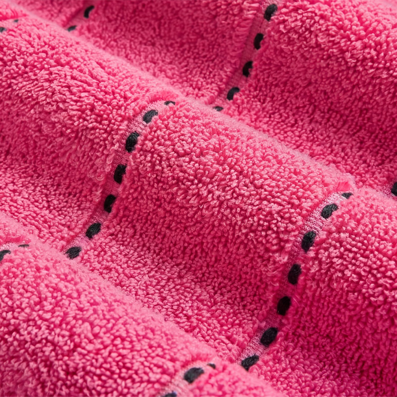 Juicy Couture Luxurious Plush Stripe 6 Piece Premium Bath Towel Set, Hot Pink