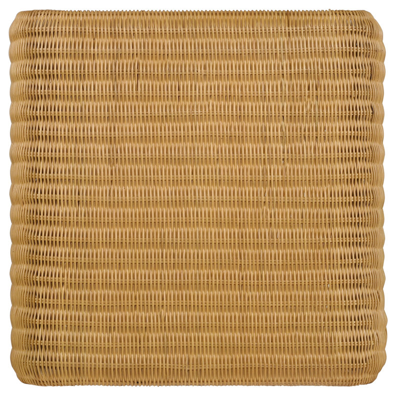 Mehrie Square Woven Rattan End Table Natural, Brown