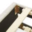 Lit plateforme tapissier avec lit gigogne et 3 tiroirs, tissu de lin, beige