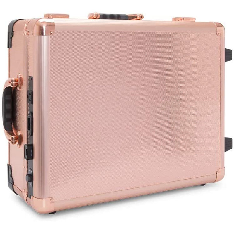 Trousse de voyage pour meuble-lavabo avec sac à ampoules DEL Slaycase, Rose doré bling