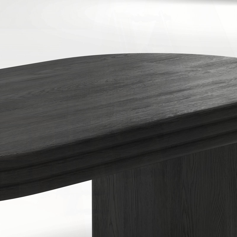 Table basse ovale cannelée - Mid-Century moderne noir, 47,24 po