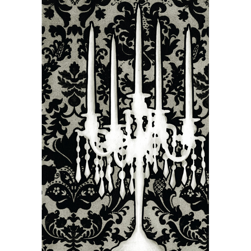Small Patterned Candelabra I by Ethan Harper - Wrapped Canvas Painting, 46cm H x 30cm W x 3.8cm D