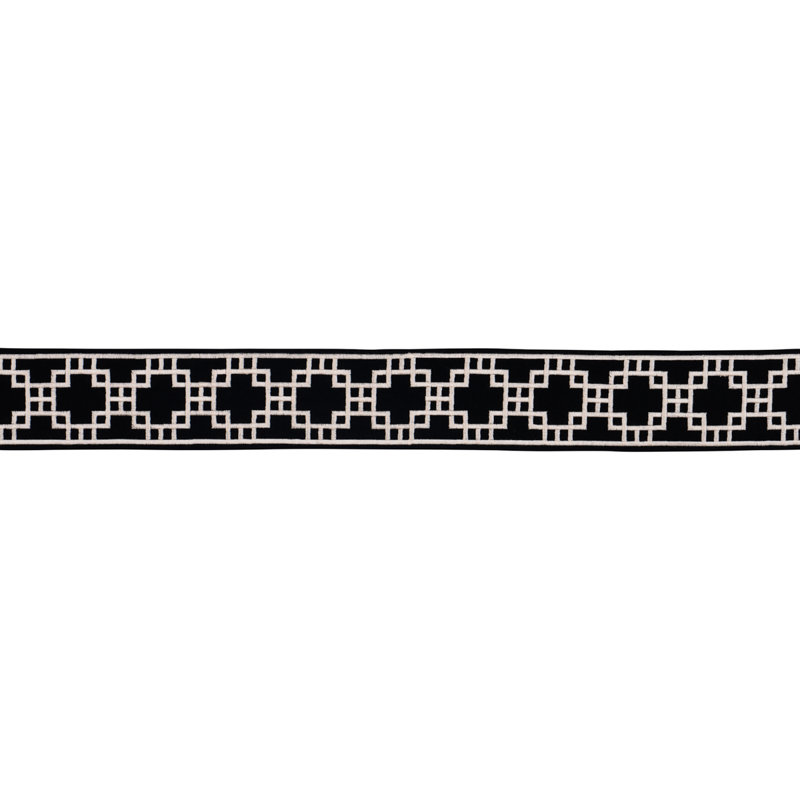 Tissu carré à motif treillis, Noir