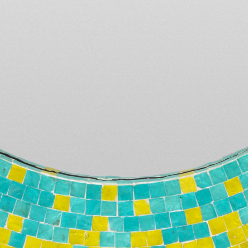 Wood Flat Wall Mirror, Multi-Colored