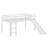 Twin Elevated Bed With Ladder And Slide Loft Design Including Safety Guardrails-1276369546