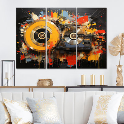 Colorful Vinyl Melodies IV - Vinyl Records Metal Wall Art Prints Set