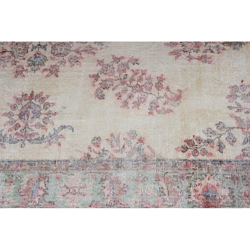 Charming Beige Turkish Anatolian Small Rug Ideal for Entryway and Accenting Living Spaces with Antique Oushak Design