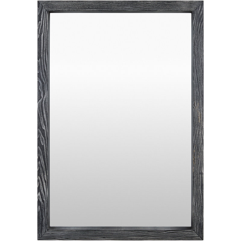 Rectangle Manufactured Wood Accent Mirror , Antiqued Black, 35" x 24"