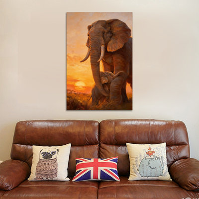  Art mural de fête des mères pour chambre à coucher de chambre à coucher, éléphant, décoration murale de motivation, cadeaux uniques de fête des mères pour maman, grand-mère, épouse, sœur, éléphant, art mural inspirant, maman, cadeaux d'anniversaire, toile 24 po x 36 po
