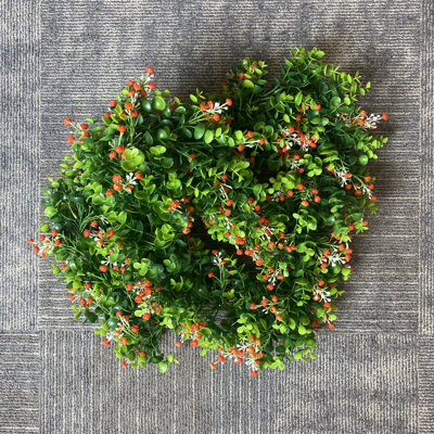 6' Artificial Eucalyptus Garland With Red Gypsophila