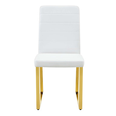 Heavy-Duty Chairs Set with Iron Frame and PU Leather