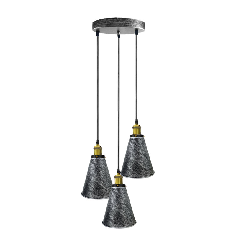 Lombardo 3 - Light Cluster Pendant, Brushed Silver