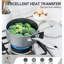 Casserole de 2 pintes avec couvercle, casserole antiadhésive avec revêtement en santé, casserole en granit avec poignée en acier inoxydable, compatible avec une casserole à induction de 2 pte