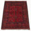 Tapis rouge / noir en laine noué à la main de conception unique 3 pi 5 po x 4 pi 11 po Folashade