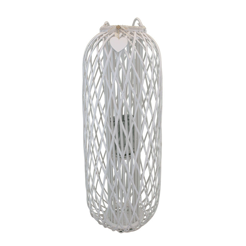 Glass Tabletop Lantern, White