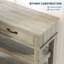 Table console en bois gris avec 2 tiroirs et 3 tablettes à 3 niveaux