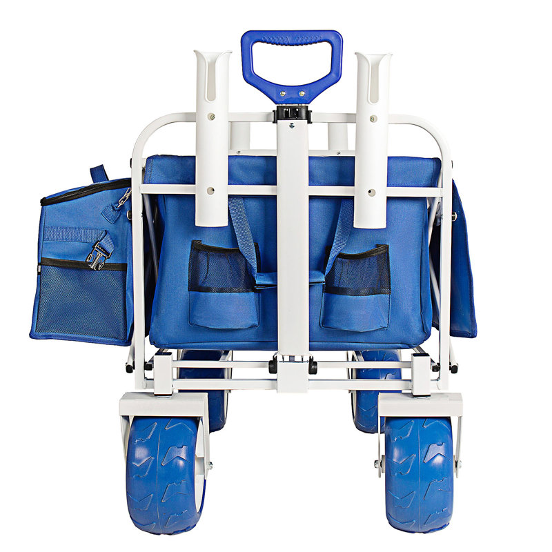 Outdoor Beach Wagon Cart With Rod Holders And Wheels