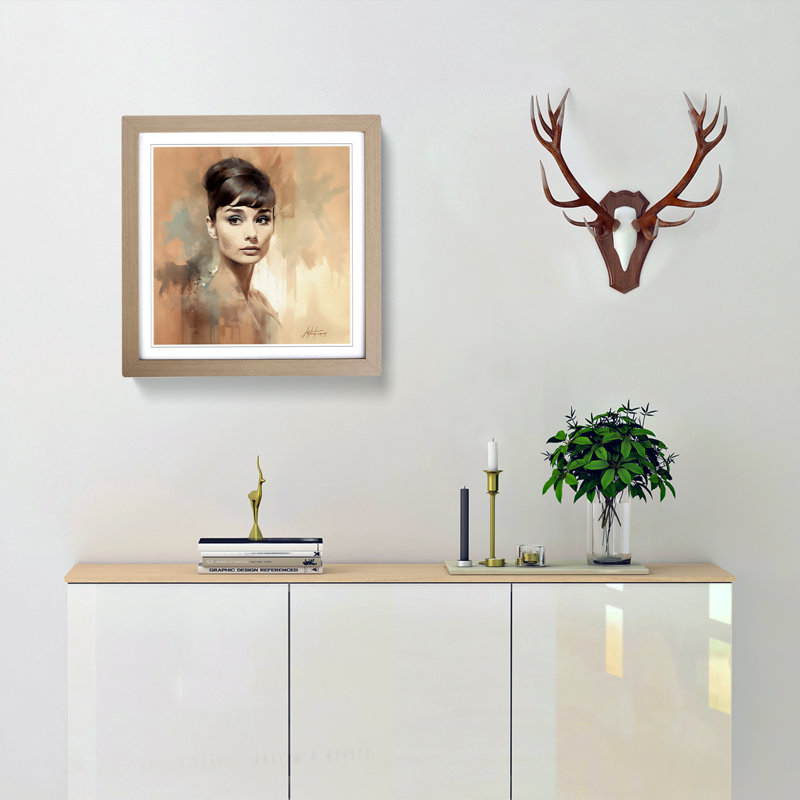 Audrey Hepburn Conceptual Art - Framed Print, Oak