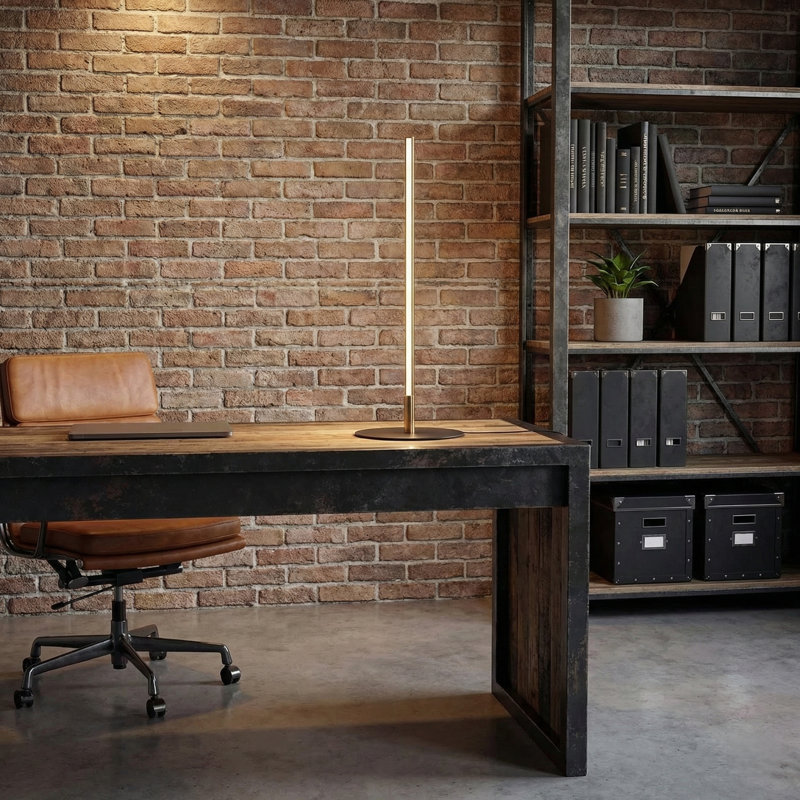 Lampe de table à DEL noire avec interrupteur marche / arrêt Auletta