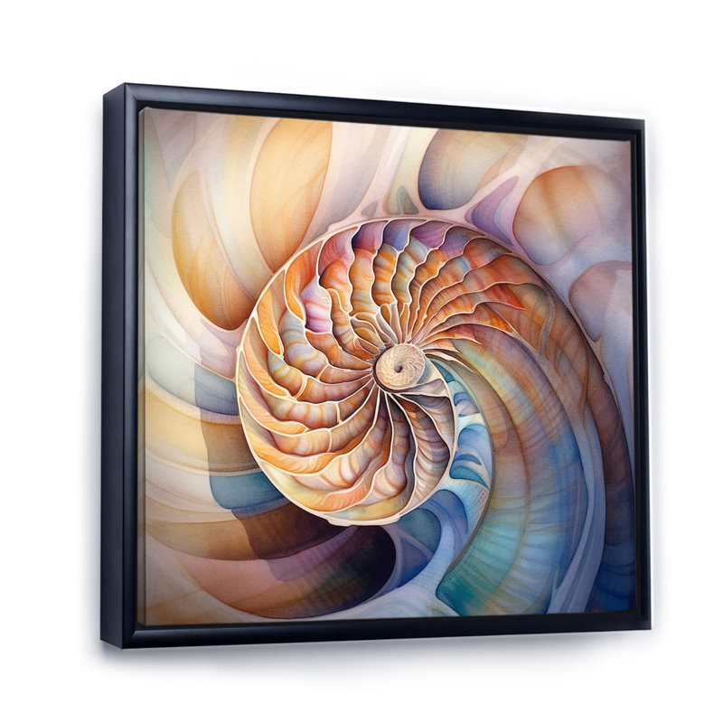 Seashell Symphony II sur impression sur toile, H 24 po x l 24 po, Cadre flottant noir
