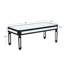 Coffee Table, Vintage Carved Wooden, Rectangle Glass Tea Table With Mirrored Finish, Centre Table
