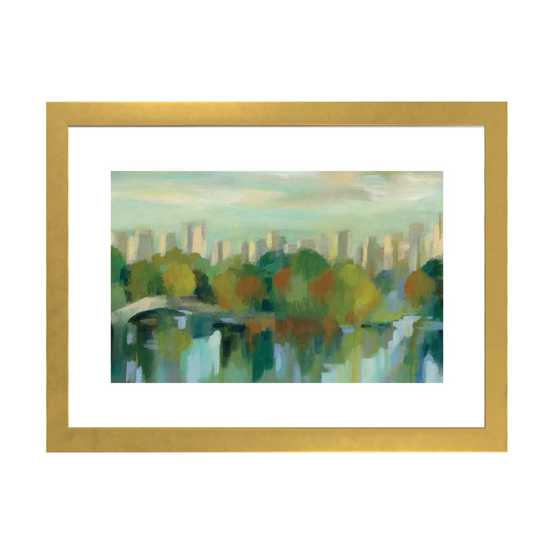 «Manhattan Sketches VII» par Silvia Vassileva - reproduction d'art, H 16 po x l 24 po x P 1 po, Papier encadré doré, Blanc
