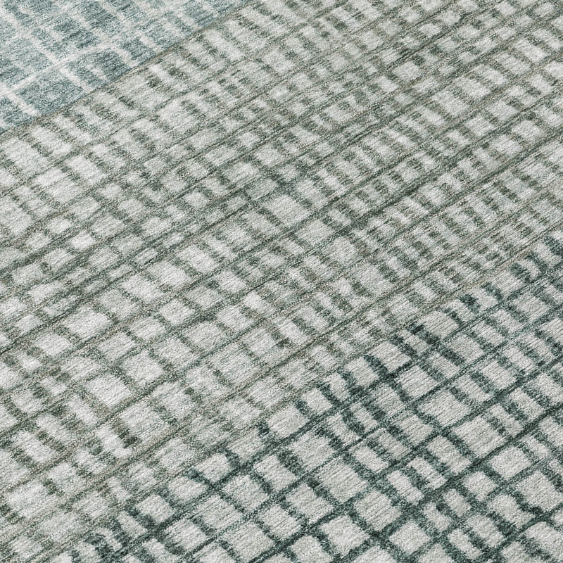 Machine Washable Indoor/Outdoor Xhevrie Aqua Rug, Rectangle 10' x 14'