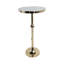 Table d'appoint ronde avec plateau en marbre et nœud - table d'appoint élégante pour le salon, le bureau ou la chambre à coucher, 24 po