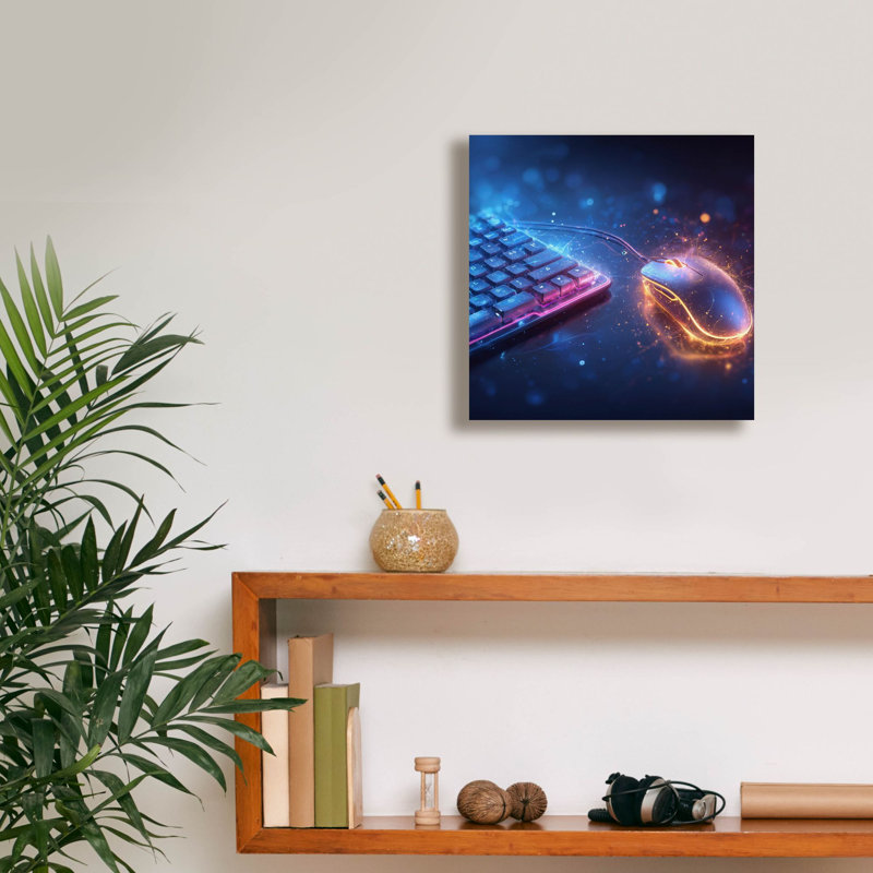  «Radiance Mouse and clavier» par Ann Klee, art mural sur toile, 12 po x 12 po, H 12 po x l 12 po