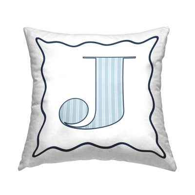 Coussin décoratif en polyester à pois bleu 18 x 18