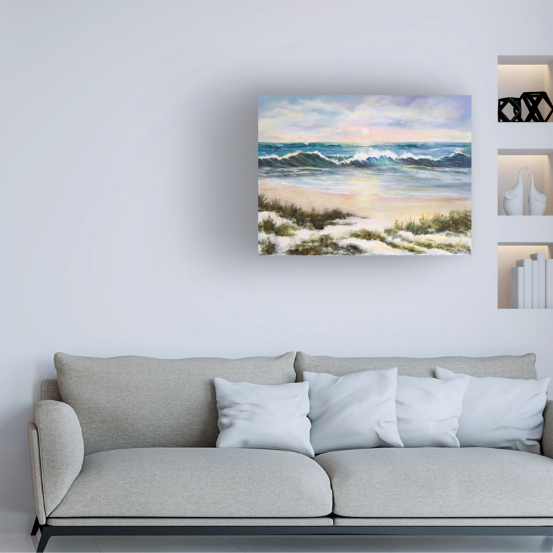 Art sur toile, vagues de l'océan, H 14 po x l 19 po