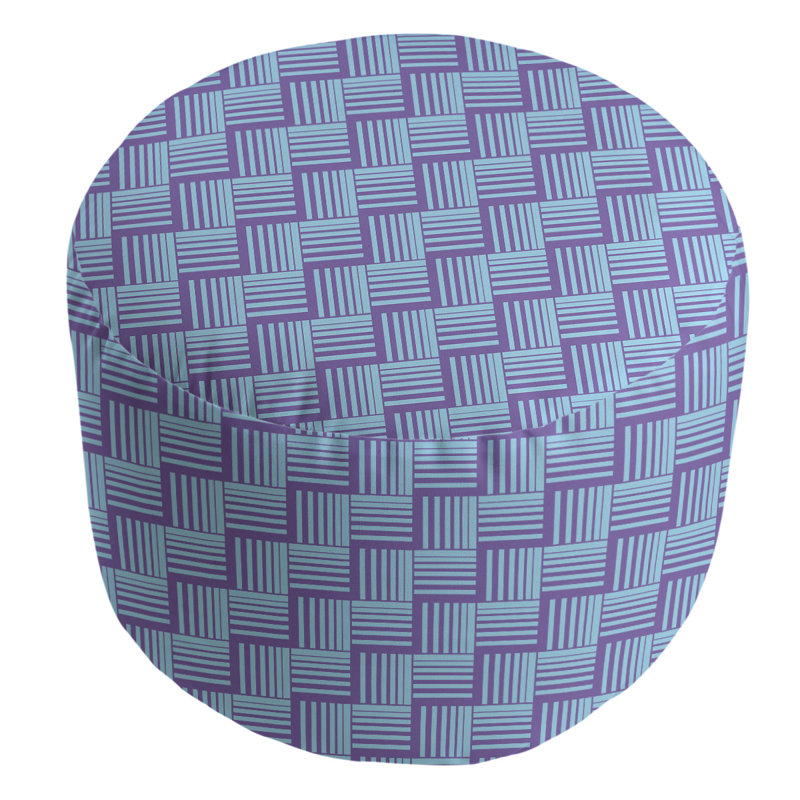 repose-pieds à rayures classic basketweave, Mauve / bleu sarcelle
