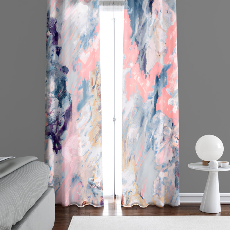 Paire de rideaux semi-transparents en polyester Khoyank, L 40 po x L 61 po