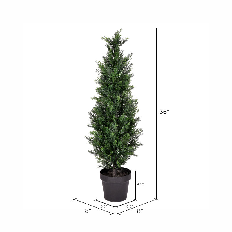 Yarbro Faux Foliage Topiary in Pot, 36" H x 8" W x 8" D