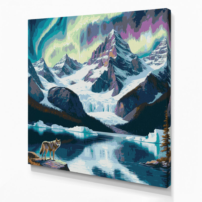 Art mural sur toile bleue «USA State Alaska», H 12 po x l 12 po
