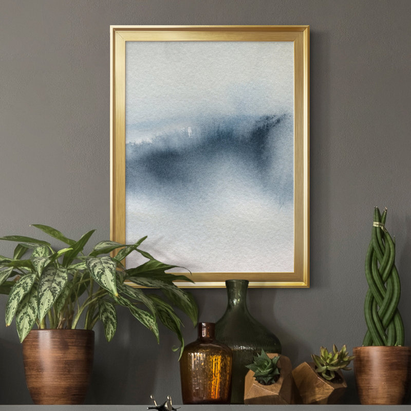 Summer Rain I - Peinture sur toile encadrée, H 30,5 po x l 42,5 po x P 1,5 po, Cadre doré