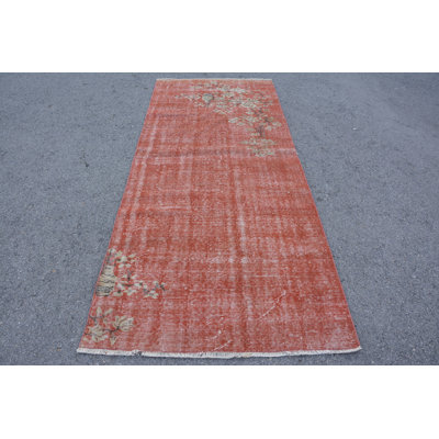 Vintage Rug, Brown Moroccan Rugs, Oushak Rugs, 3.7x8.9 ft Area Rugs, Anatolian Rug, Turkish Rug