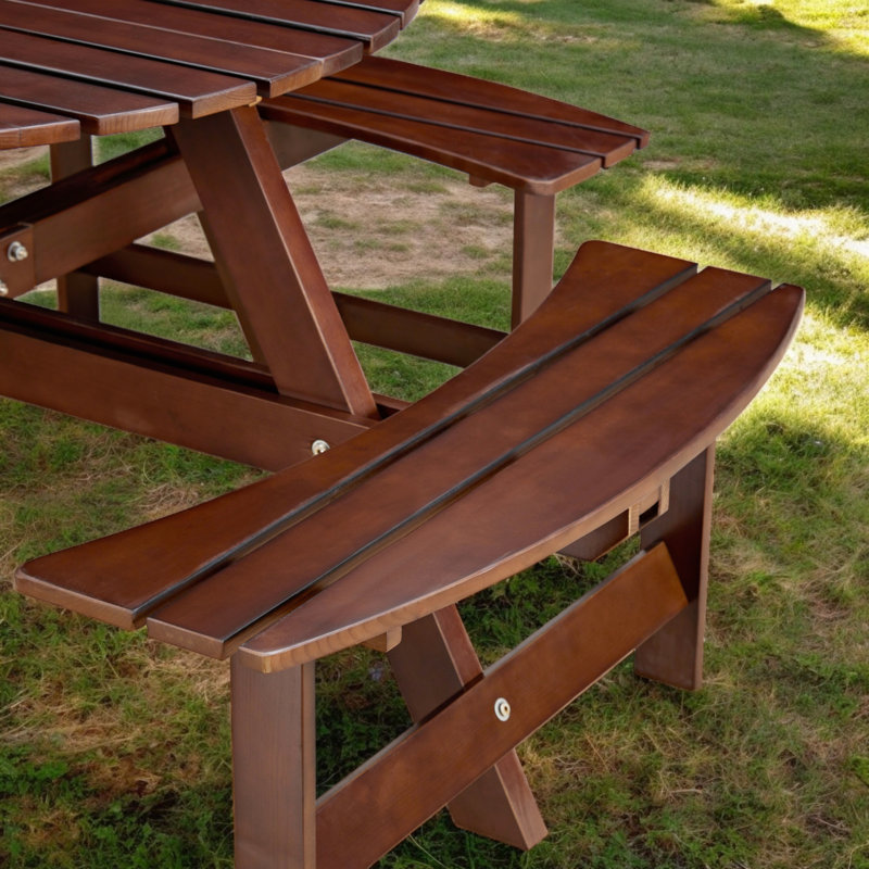 Taneal 8 - Person Patio Dining Set with Round Table, Brown