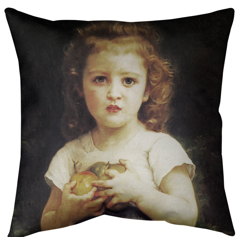 Oreiller avec des pommes en dollar little fille, Bourre en polyester, Polyester filé