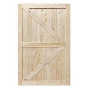 Barn Door, 20-60 in Unfinished British Brace Barn Door/Modern Style/Solid Wood/Simple Assembly is Required/Without Sliding Hardware 