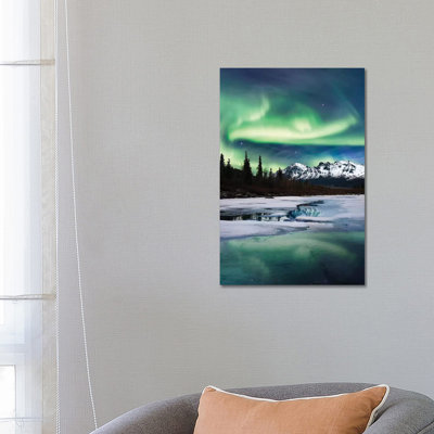 Northern Lights Landscape 1 Piece Wrapped Canvas Wall Art