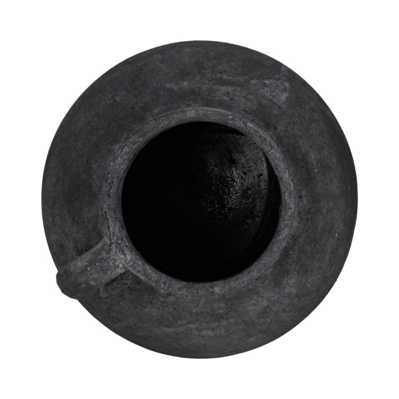 Handmade Ceramic / Porcelain Table Vase, Black, Overall Height - 12"