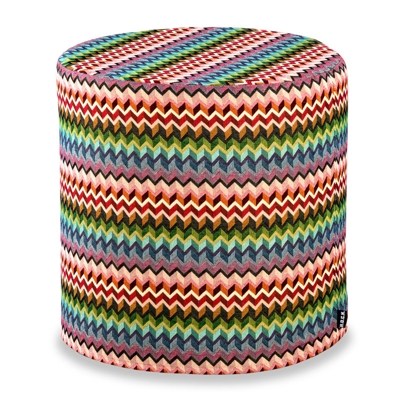 Bohemia Chic Vol. II 45cm Wide Round Chevron Pouffe Ottoman