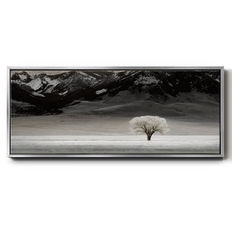 Arbre solitaire, reproduction sur toile, H 8 po x l 20 po x P 1,5 po, Argent