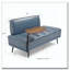 Banc de bout moderne de 55 po de large avec revêtement en similicuir et table d'appoint-1163230239