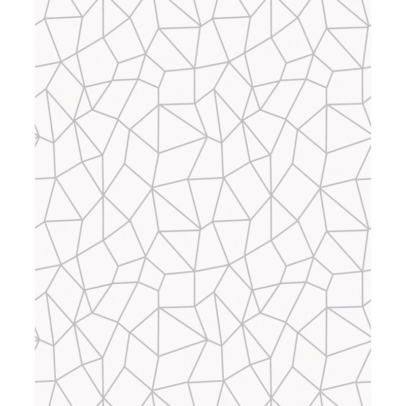 Robbin 10m x 53cm Textured Metallic Finish Wallpaper Roll, Ivory/Silver