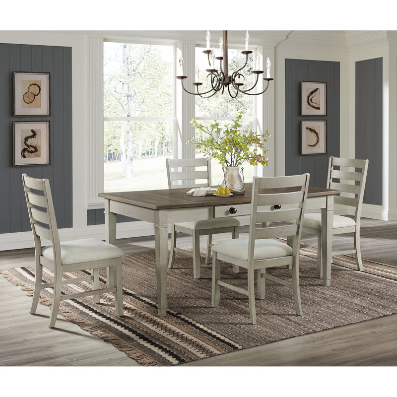 Table de salle à manger Pena, Ensemble de cinq pièces : table, quatre chaises