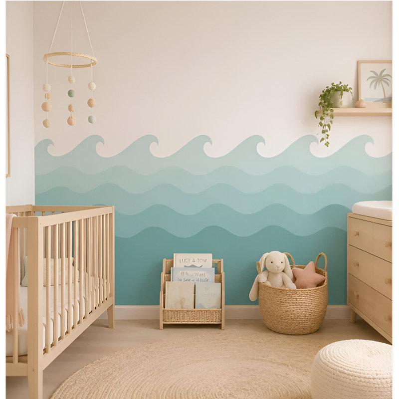 Wall Decals, 120" W x 50" H, Sea Green